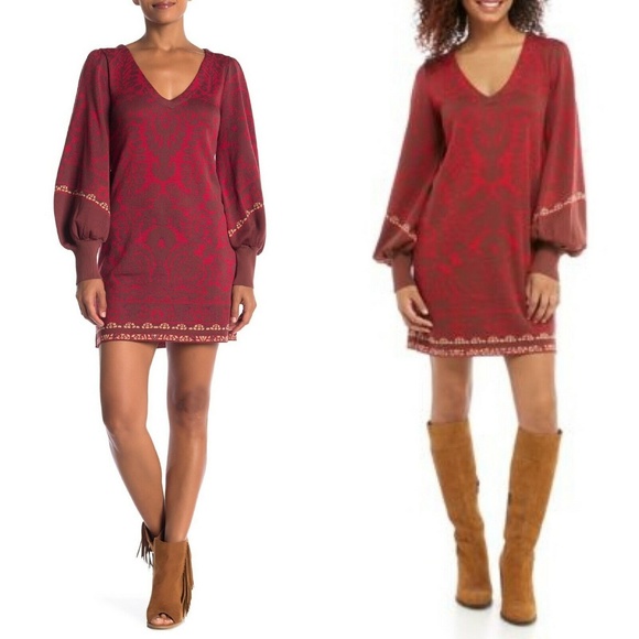 Free People Dresses & Skirts - Free People Music & Lyrics Red Sweater Dress